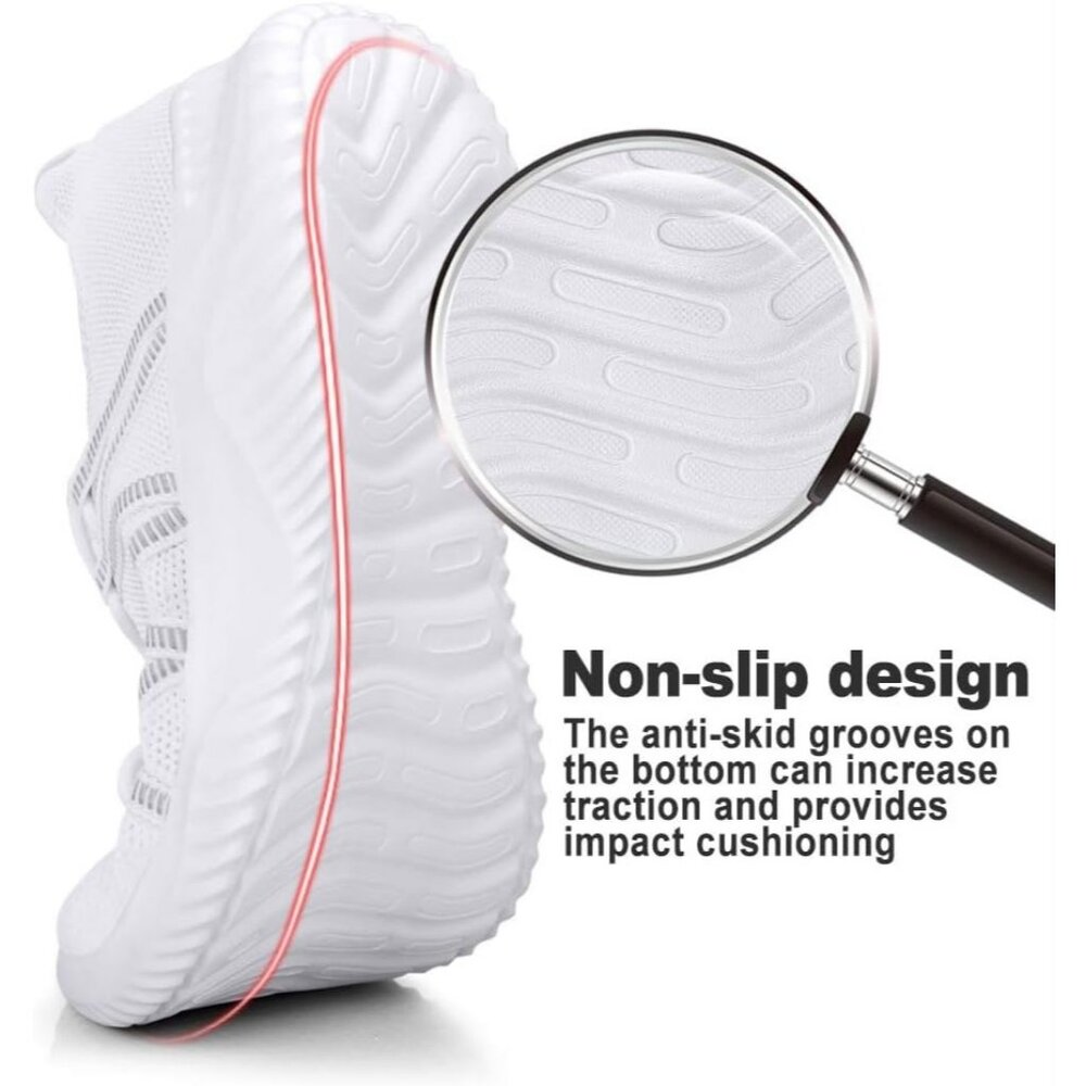 Men's White Breathable Lightweight Comfortable Non Slip Fashion Sneakers - Picture 3 of 6